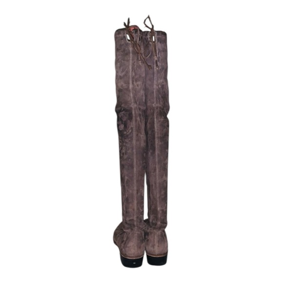 STUART WEITZMAN Lowland OTK Boots in Londra Gray Suede- Sz 10 - Picture 3 of 6